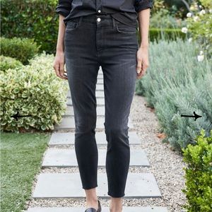 Frank & Eileen Sligo black denim luxury jeans.  Raw hem.  Great condition.